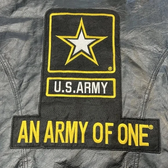 VINTAGE US ARMY LEATHER Bomber JACKET MENS Large Runs Larger See Measure Pics - Picture 3 of 10